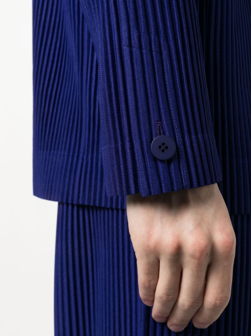 Blue Tailored Pleats 1 PlissÃ_x0083_© Jacket