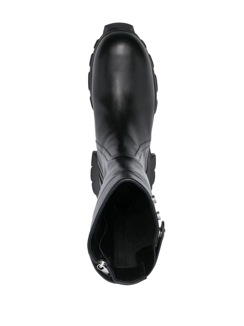 Black Creeper Bozo Leather Tractor Boots