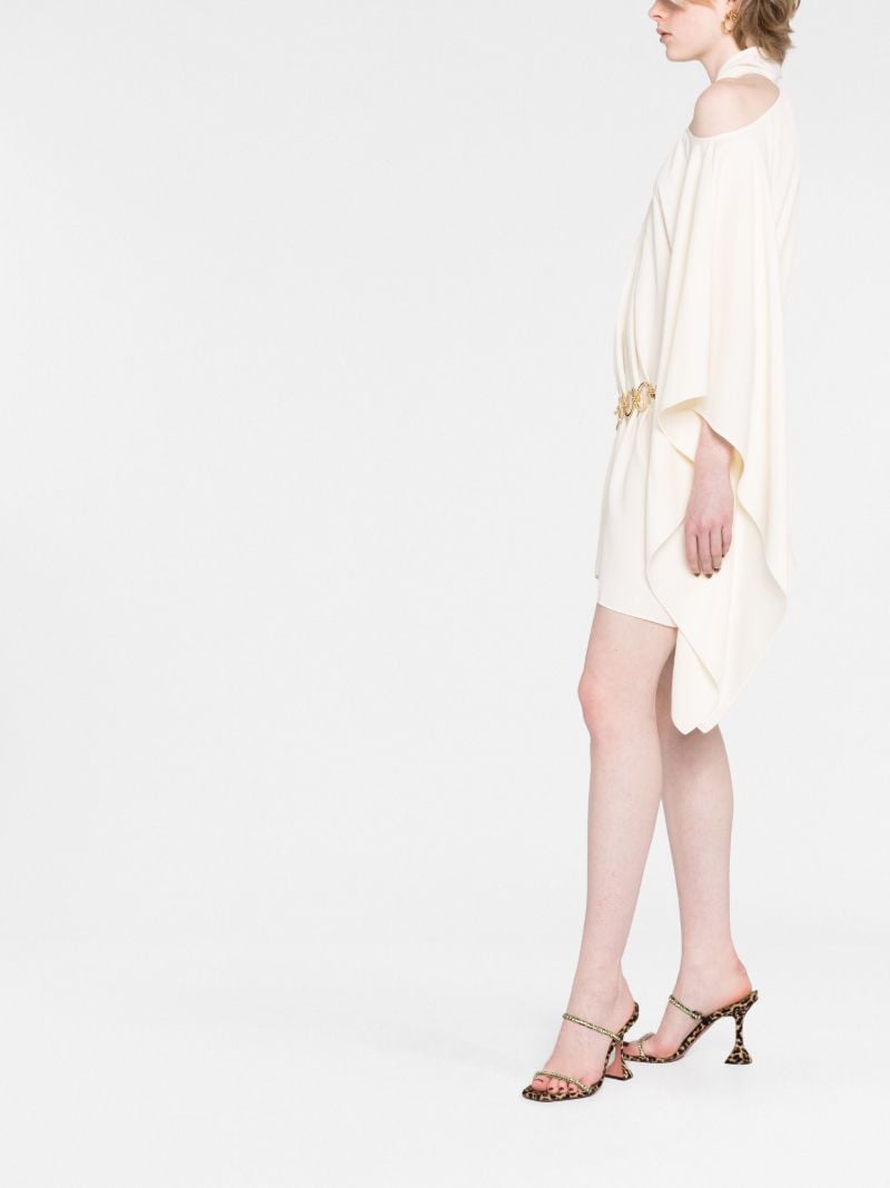 Neutral Piccolo Mambo Asymmetric Mini Dress