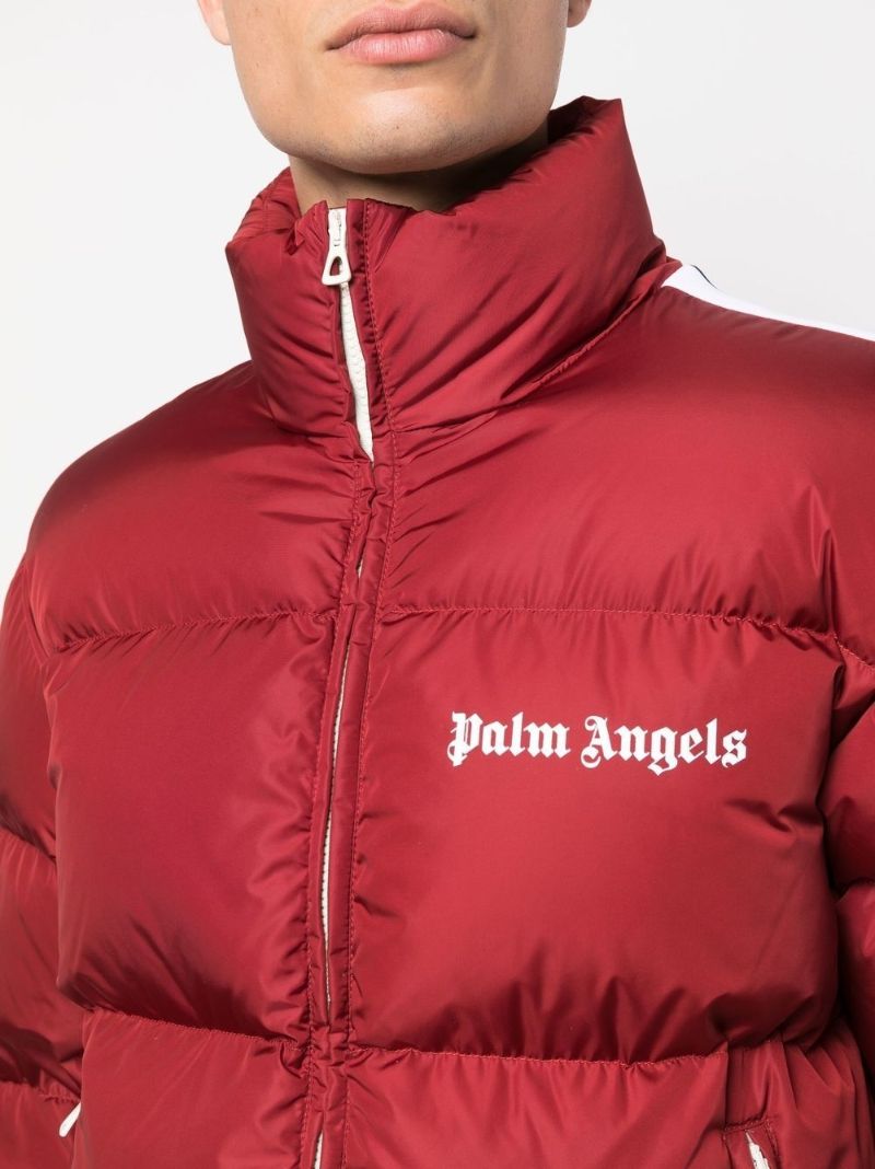 Red Logo Print Padded Jacket