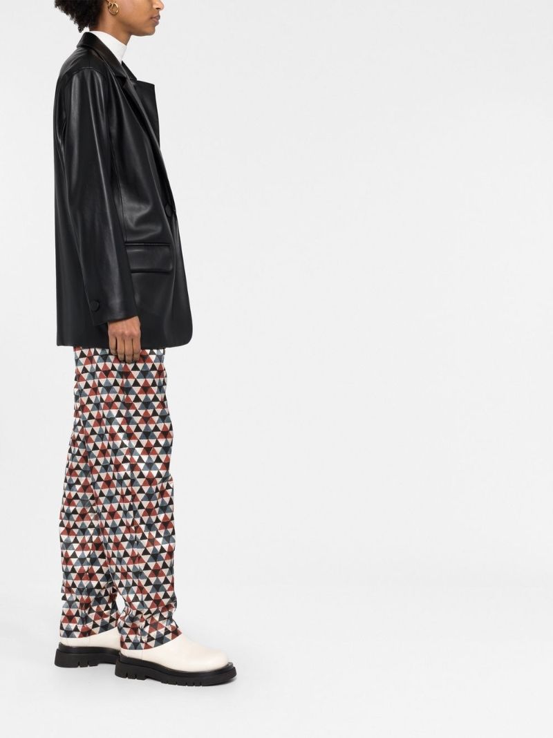 Black Jumbo Faux-leather Blazer