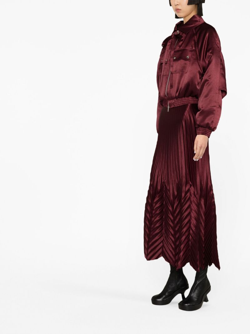 Red Draped Bomber Jacket