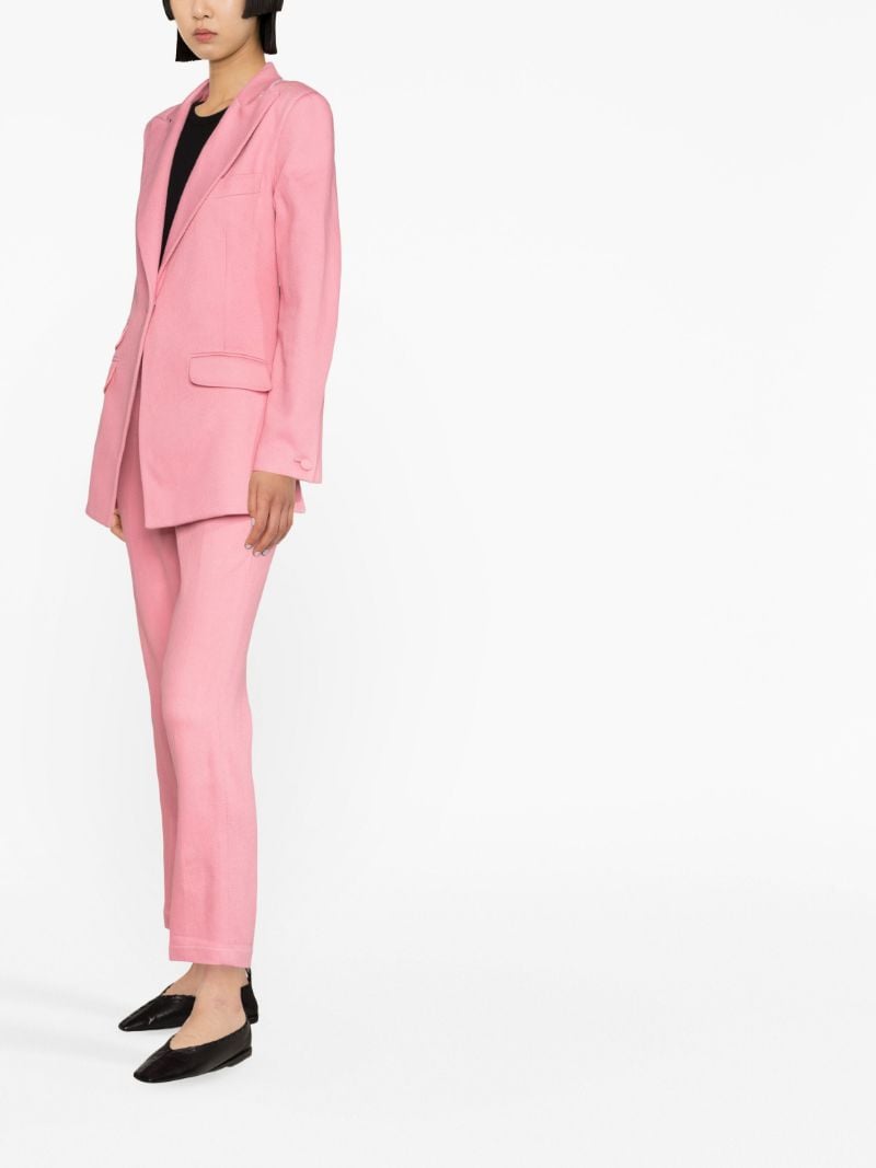 Pink Single-breasted Open Back Blazer