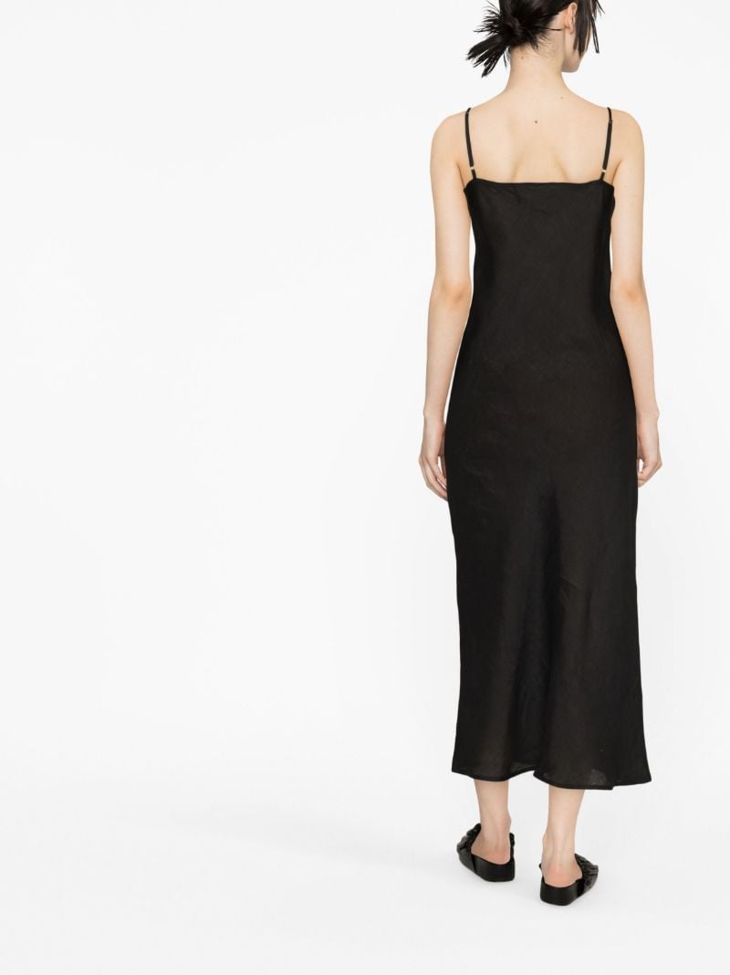 Black Dydine Linen Midi Dress