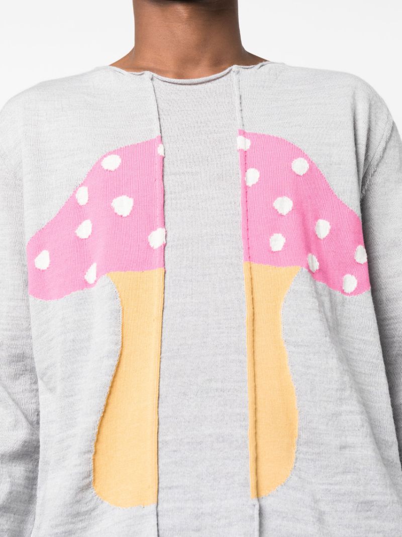 Grey Mushroom Motif Sweater