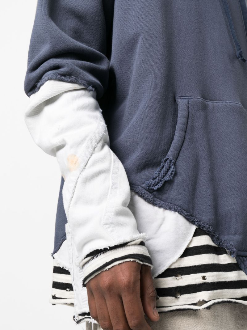 Blue Army Fragment Cotton Hoodie