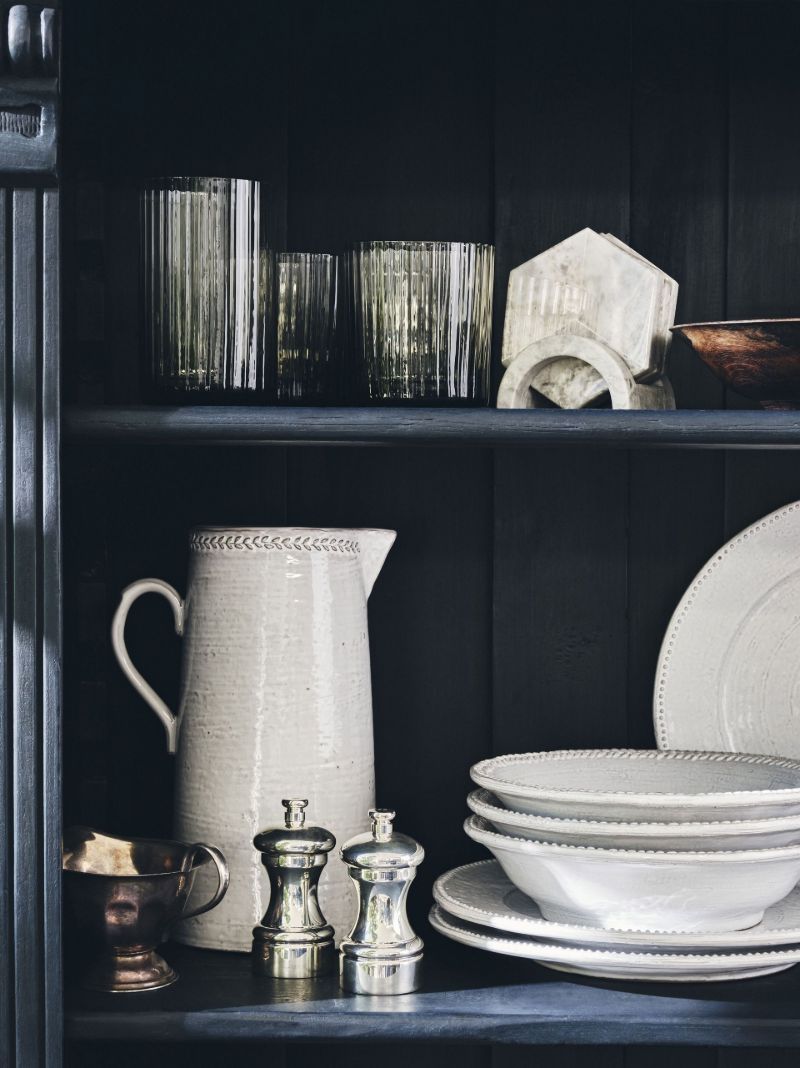 White Hillcrest Stoneware Pasta Bowl Set