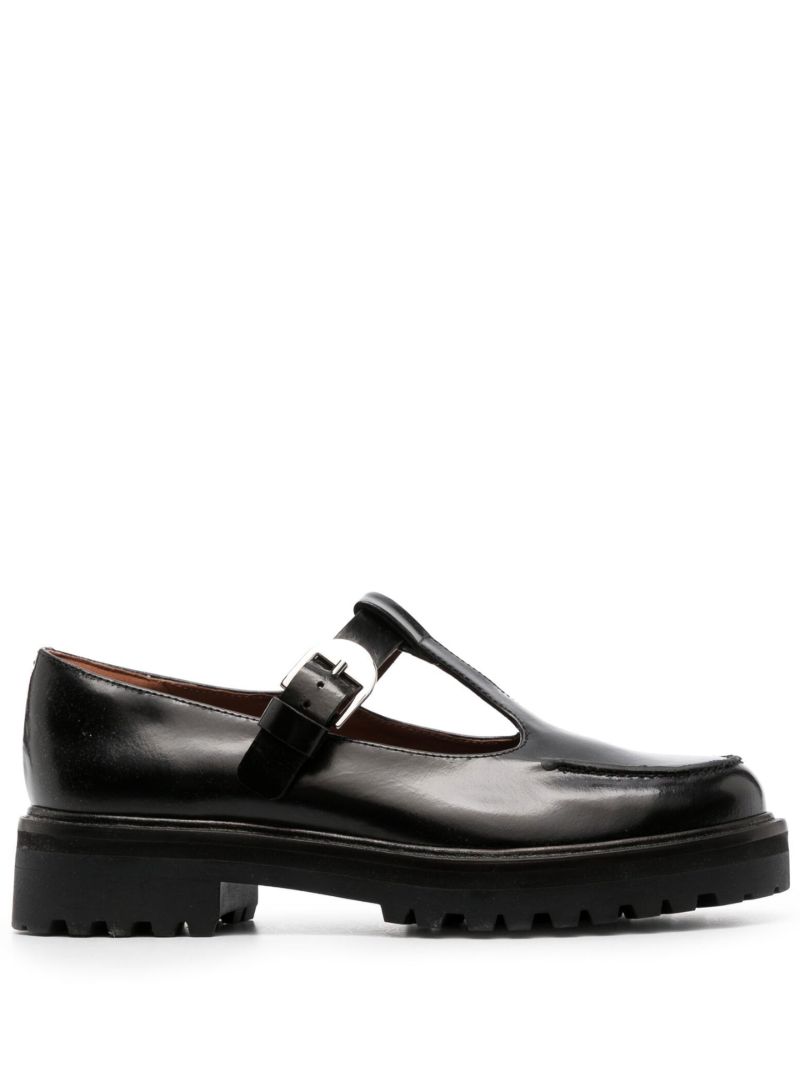 Black Abalonia T-bar Loafers