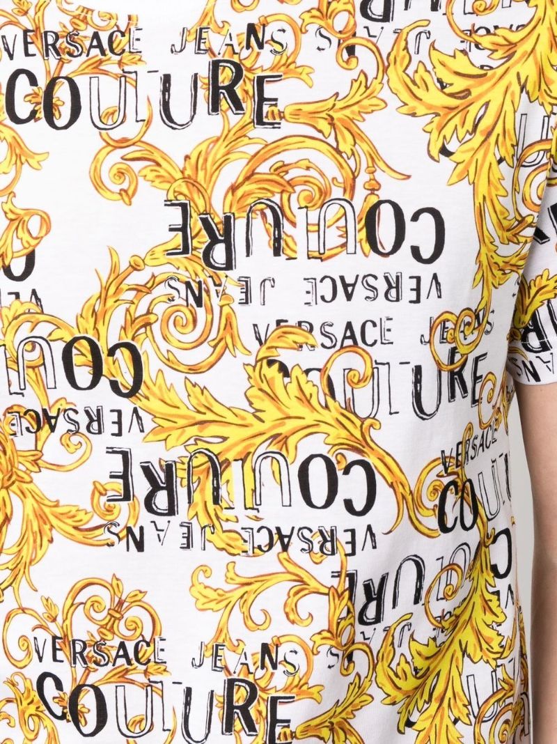 White Baroque Print T-shirt