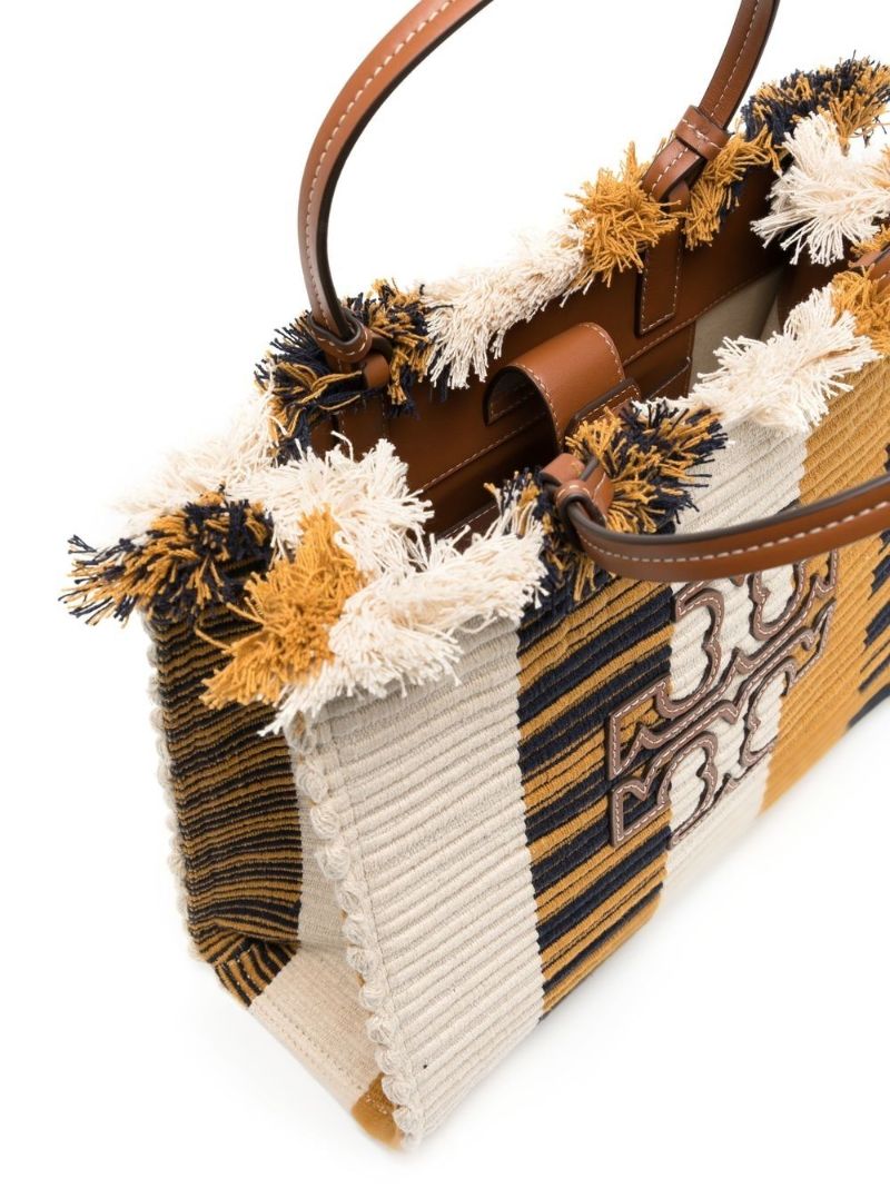 Orange Ella Woven Tote Bag