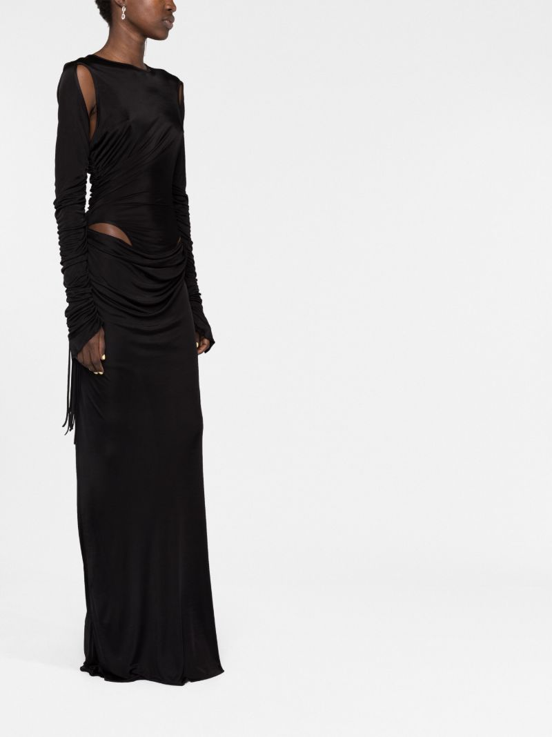 Black Cut-out Draped Maxi Dress