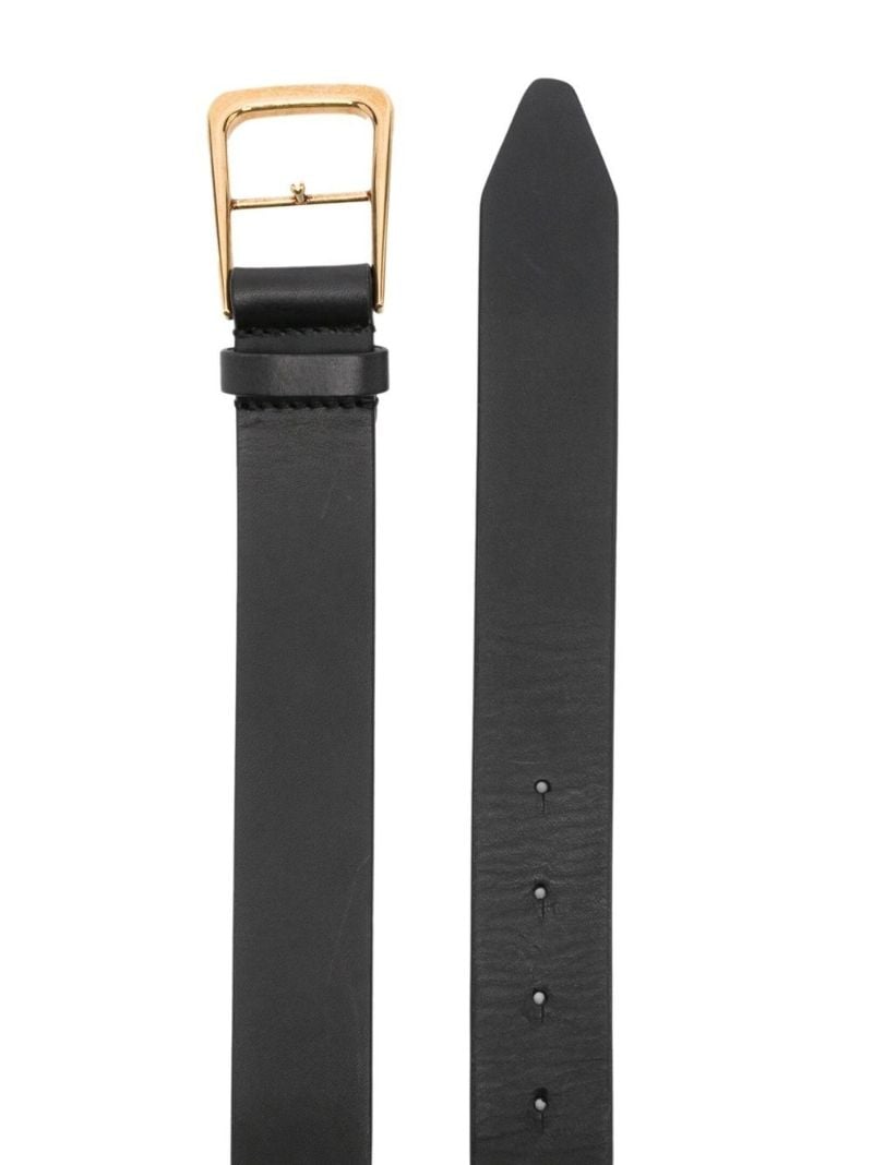 Black Buckled Leather Belt