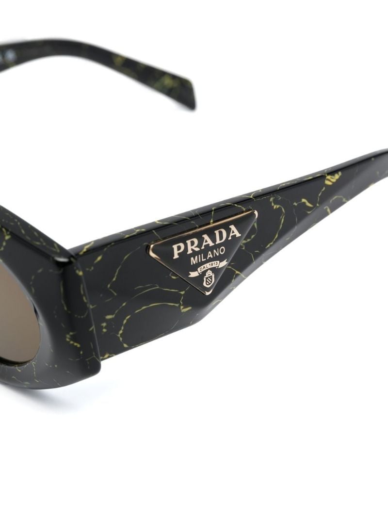 Black Symbole Marbled Oval Frame Sunglasses
