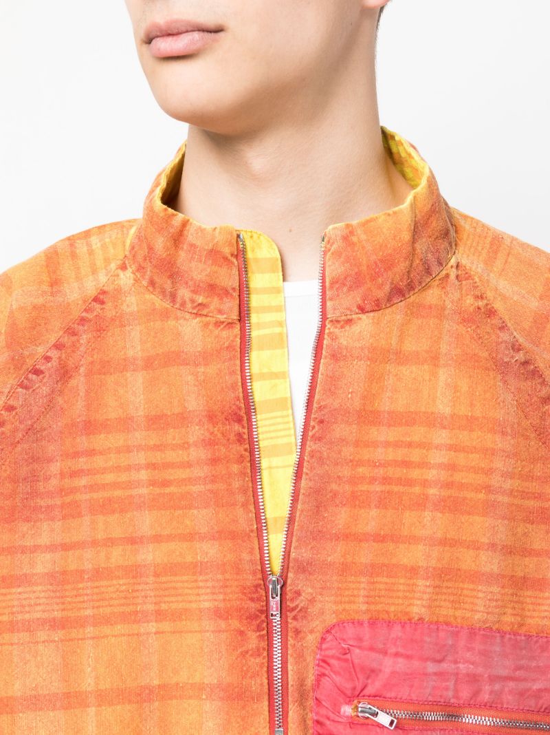 Orange Striped Half-zip Sweatshirt