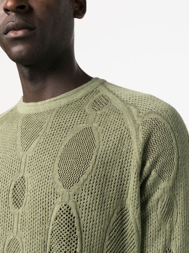 Green Glofaxi Open-knit Sweater