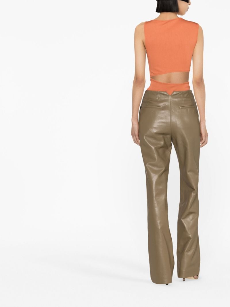 Orange Sepentine Cut-out Tank Top