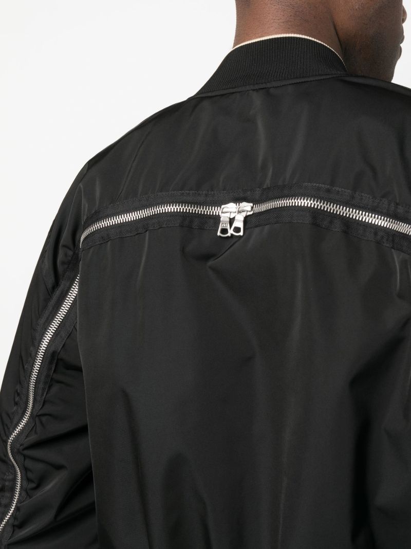 Black Striped Detailing Bomber Jacket