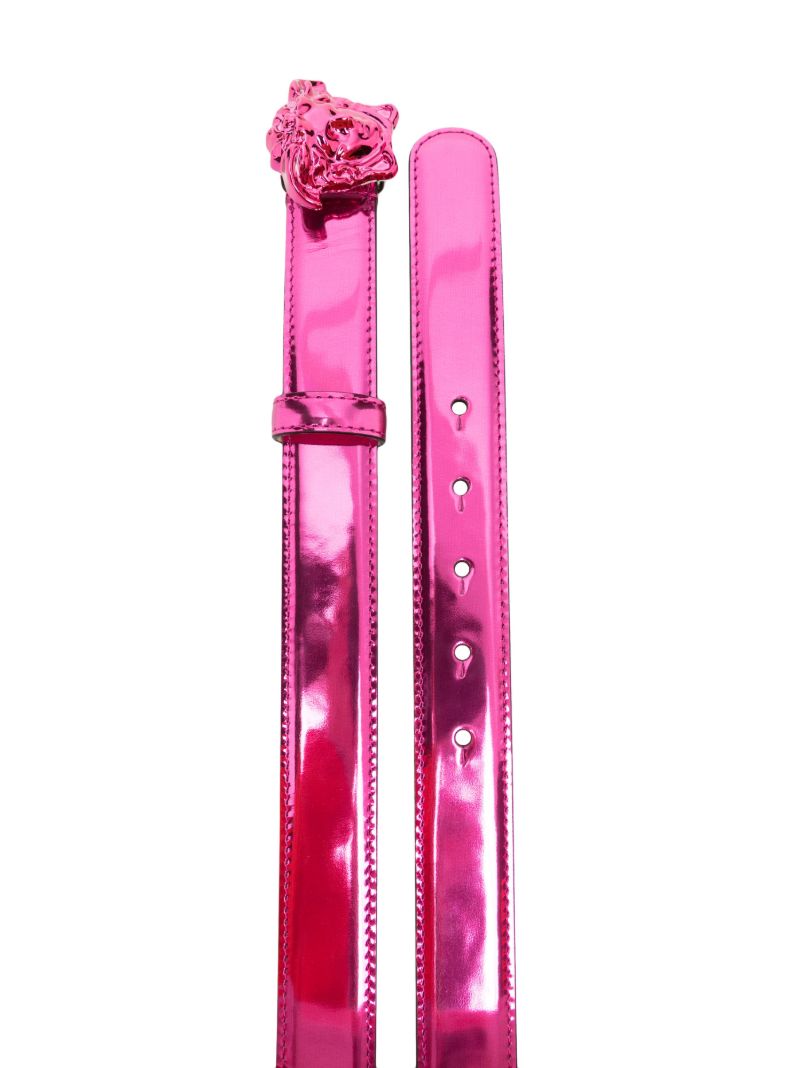 Pink Medusa Metallic Leather Belt