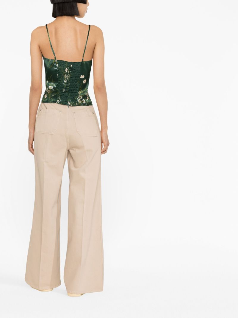Green Overland Floral Print Silk Vest Top