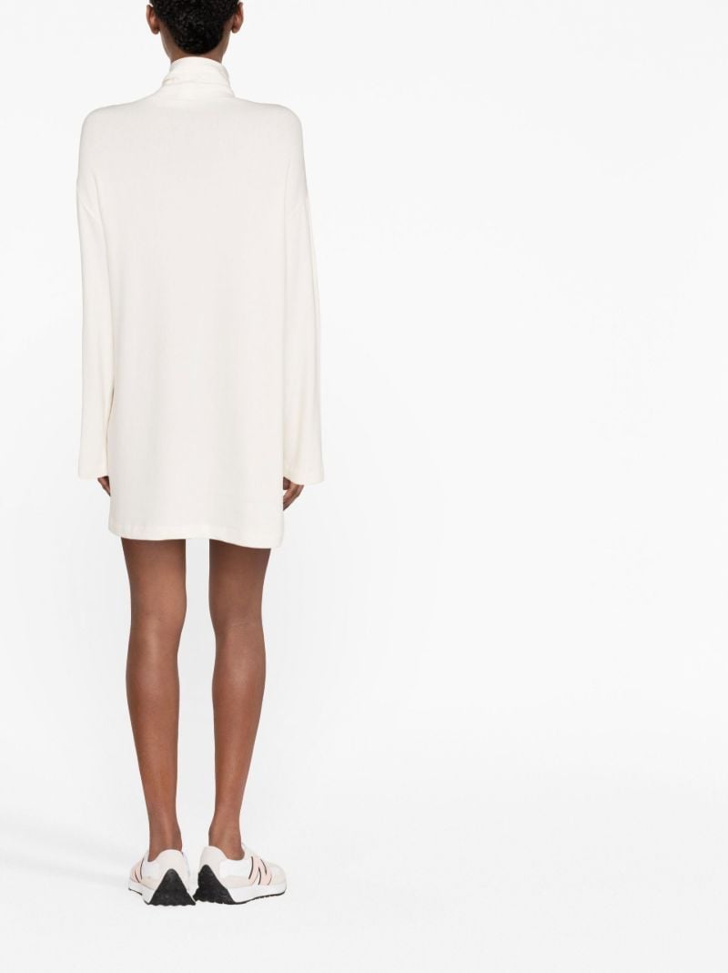 White Mock Neck Mini Dress
