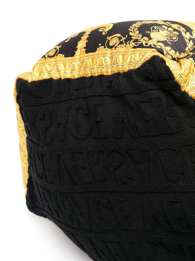 Black Logo Print Cat Bed
