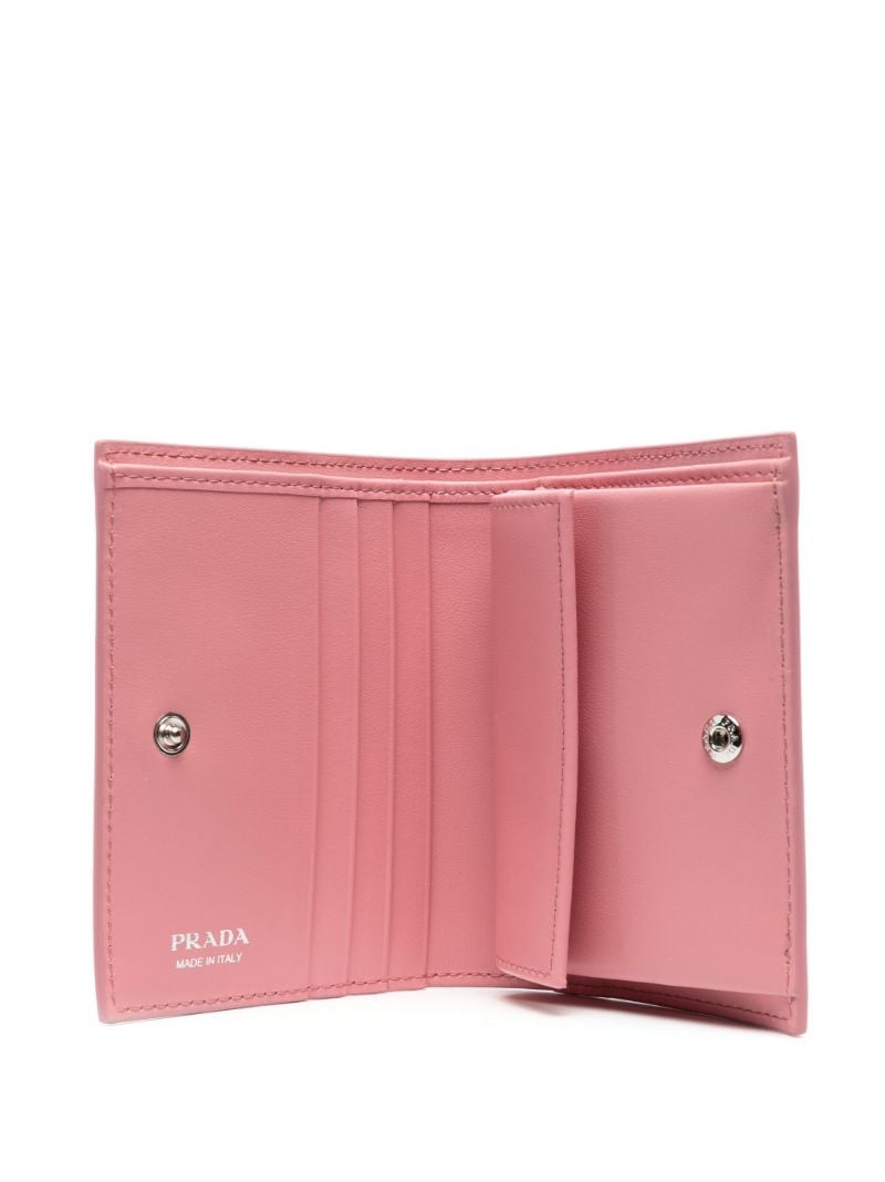Pink Logo-plaque Leather Wallet
