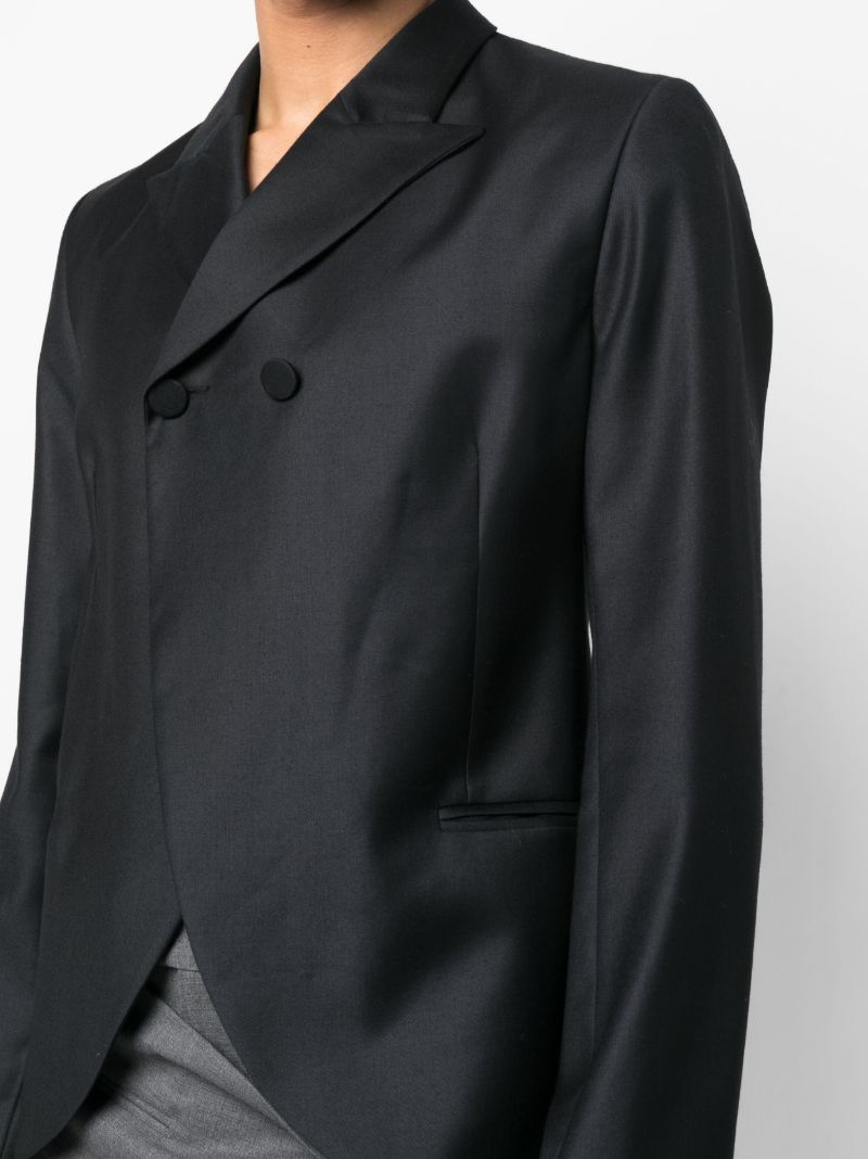 Black Double-breasted Wool Blazer