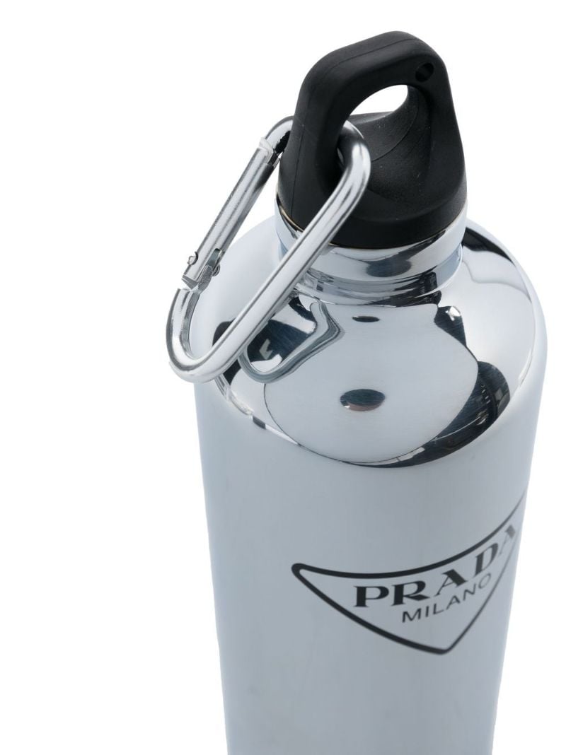 Silver-tone Logo Print Bottle