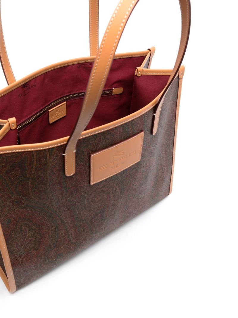 Red Paisley Print Tote Bag