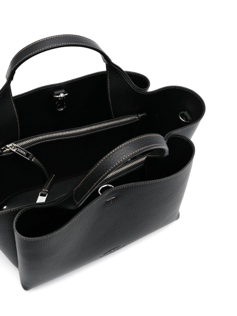 Black Leather Tote Bag