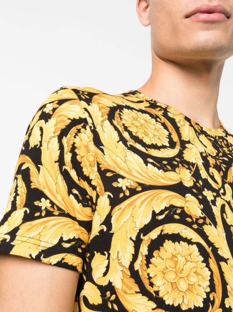 Black Barocco Print T-shirt