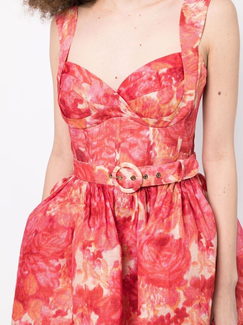 Pink High Tide Floral Print Mini Dress