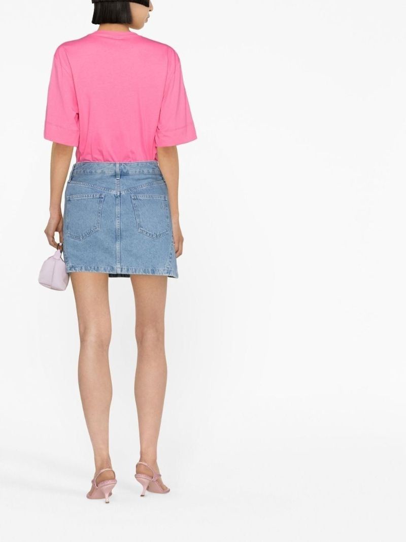 Pink Embroidered Logo Organic Cotton T-shirt