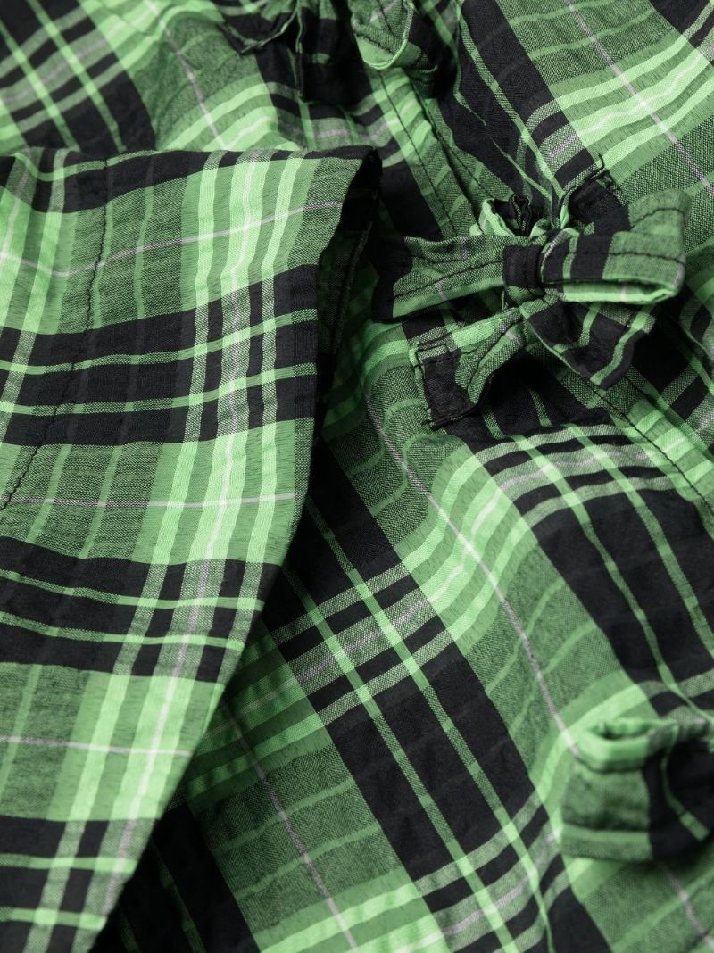 Green Check Mini Dress