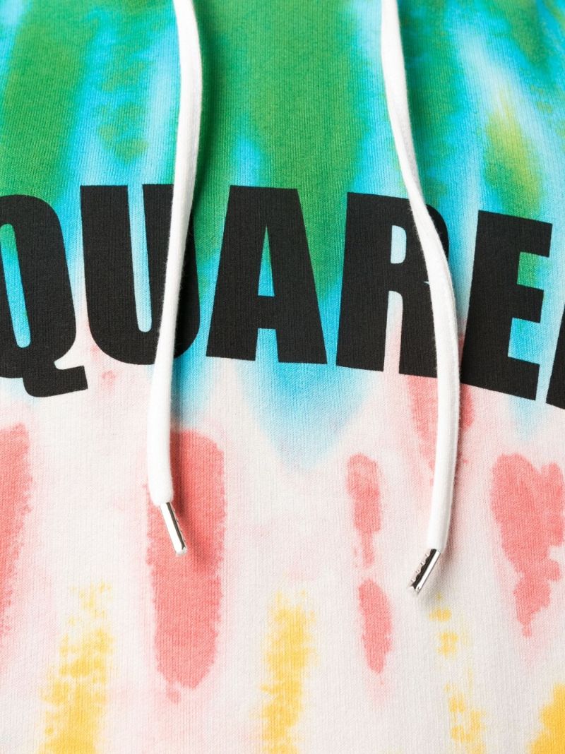 Green Tie-dye Cotton Hoodie