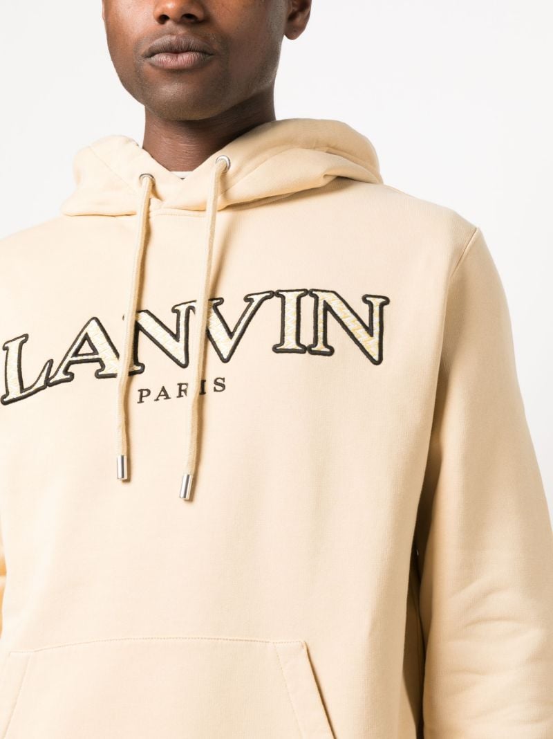 Neutral Logo Embroidered Drawstring Hoodie