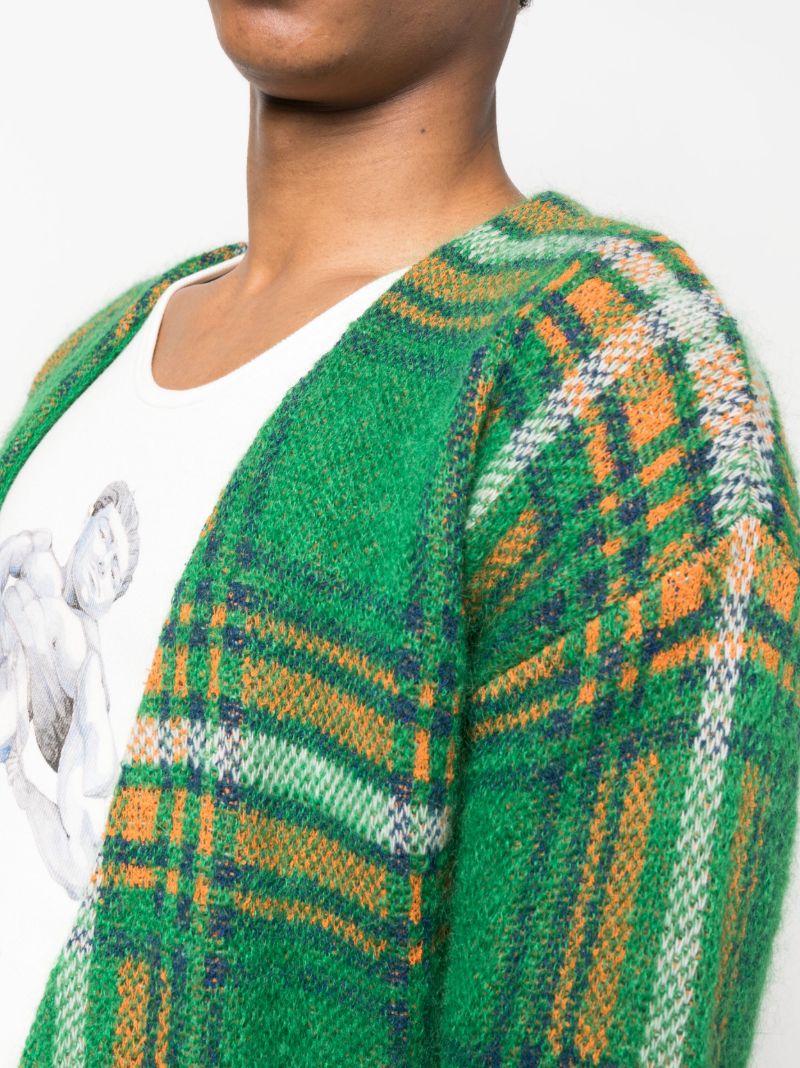 Green Plaid Cardigan