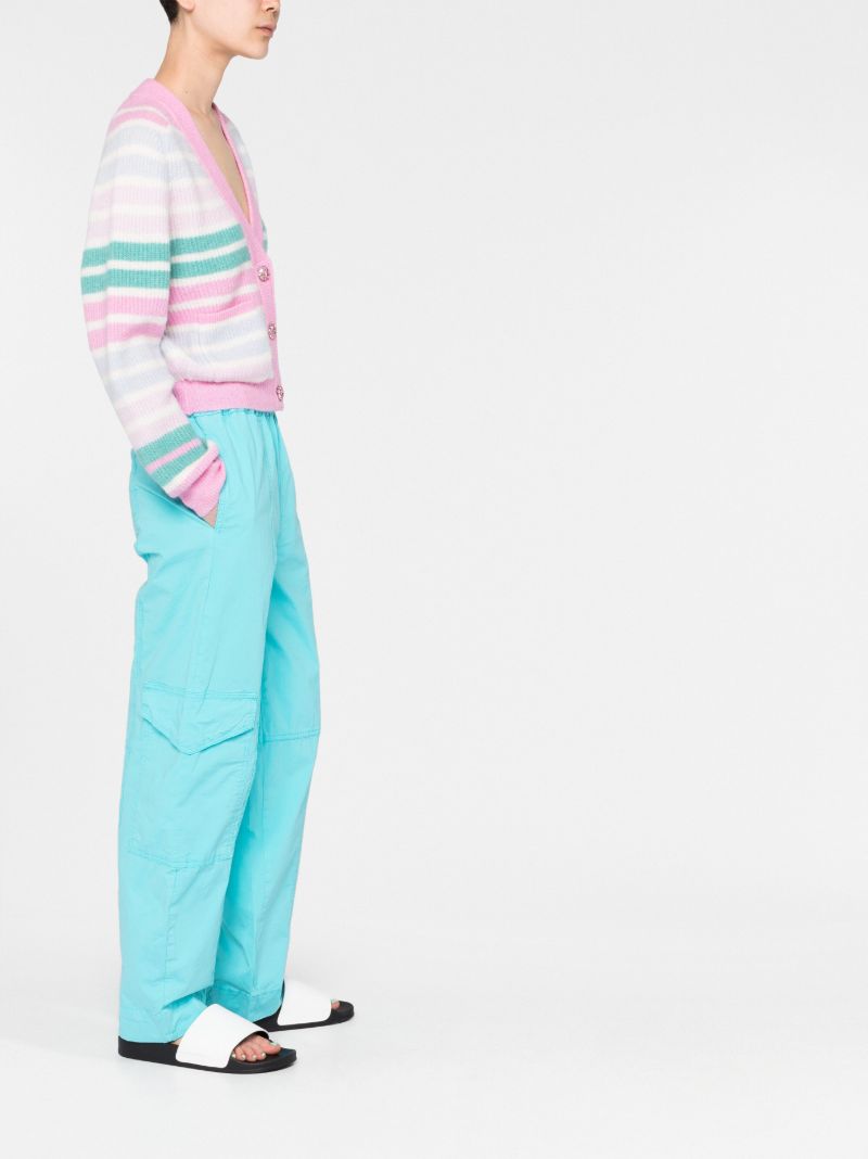Pink Striped Wool Cardigan