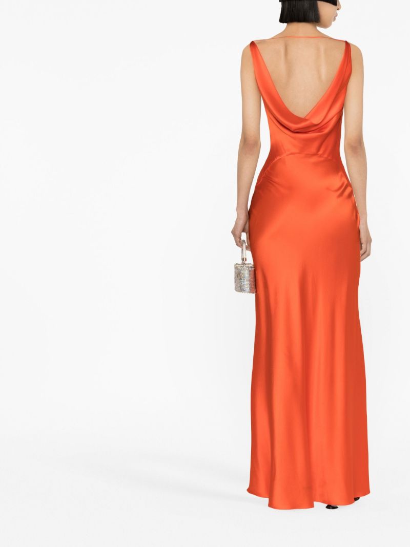 Orange Colombina Silk Maxi Dress