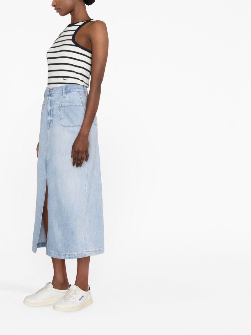 Blue Denim Midi Skirt