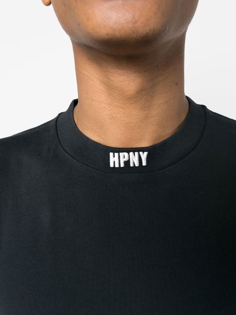 Black Logo-embroidered Cotton T-shirt