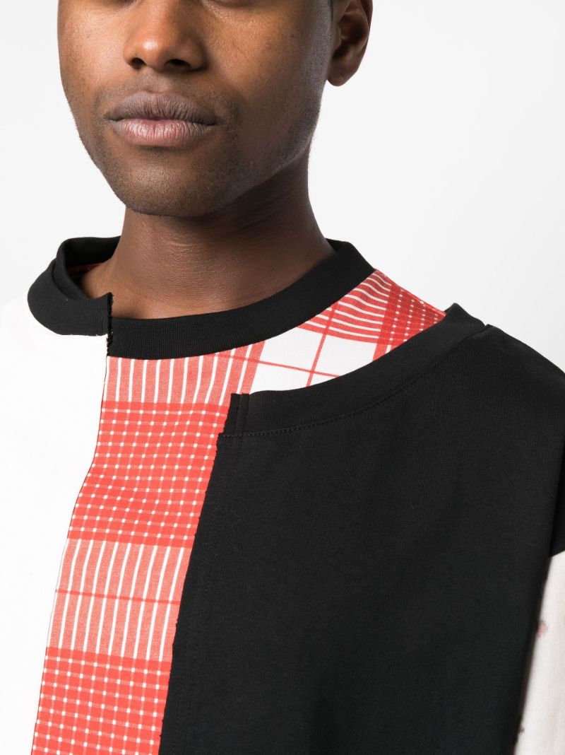 Multicolour Patchwork Print Long Sleeve T-shirt