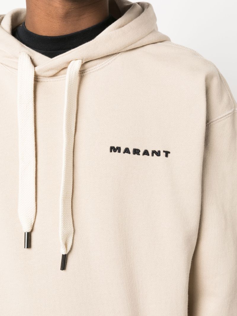 Neutral Marcello Embroidered Logo Hoodie