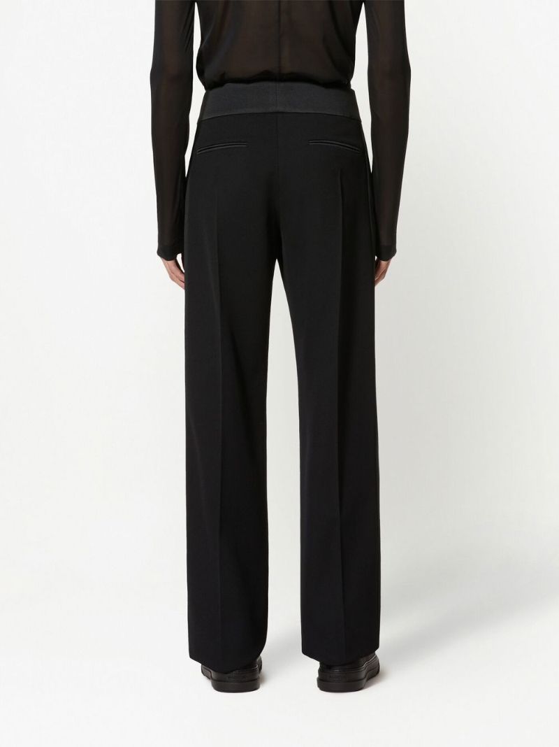 Black Straight-leg Wool Trousers