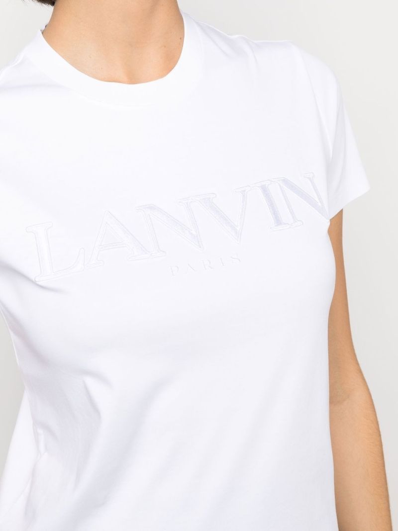 White Logo Embroidered T-shirt