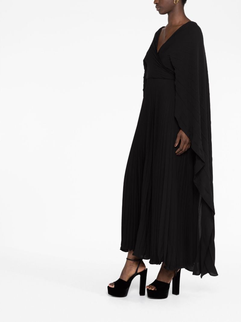Black Silk Pleated Dress