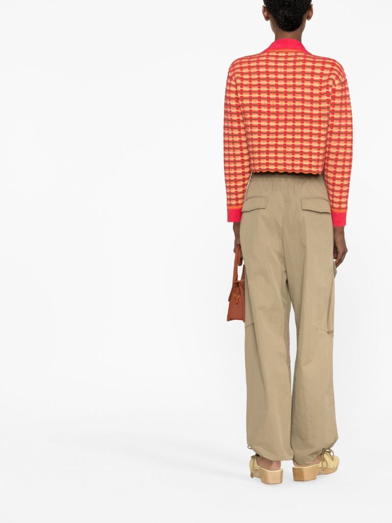 Orange Masio Scalloped Jacquard Cardigan