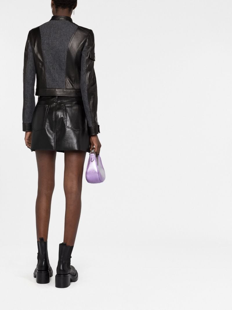 Black Panelled Biker Jacket