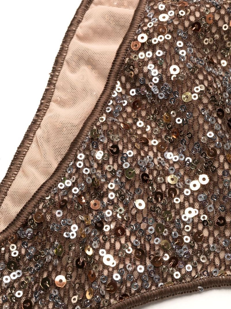 Brown Sequinned Bikini