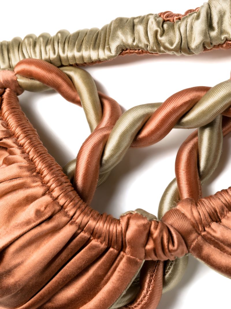 Gold-tone Ruched Bikini Top